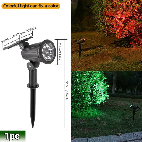 9 LED RGB Solar Spot Lights - Waterproof IP65 - Adjustable Brightness - Landscape Lighting
