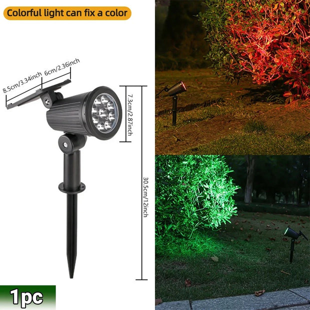 9 LED RGB Solar Spot Lights - Waterproof IP65 - Adjustable Brightness - Landscape Lighting