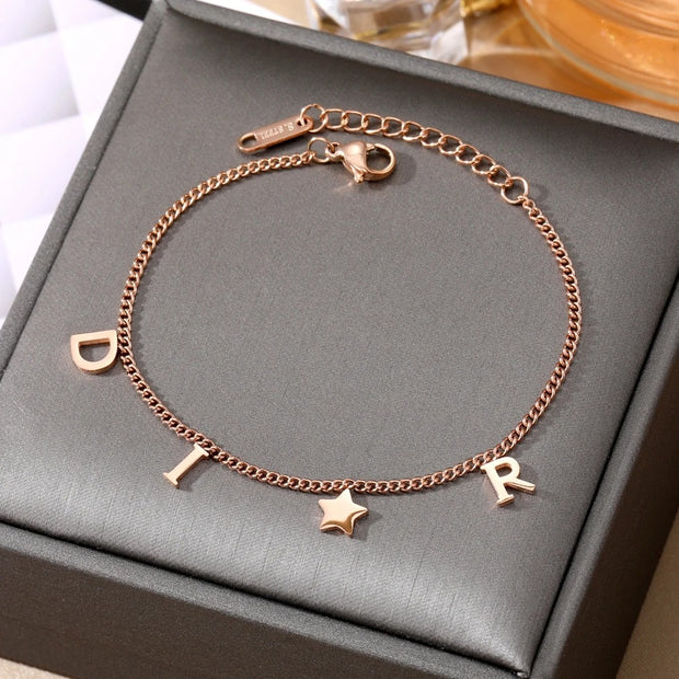 Korea Letter Star Pendant Bracelet