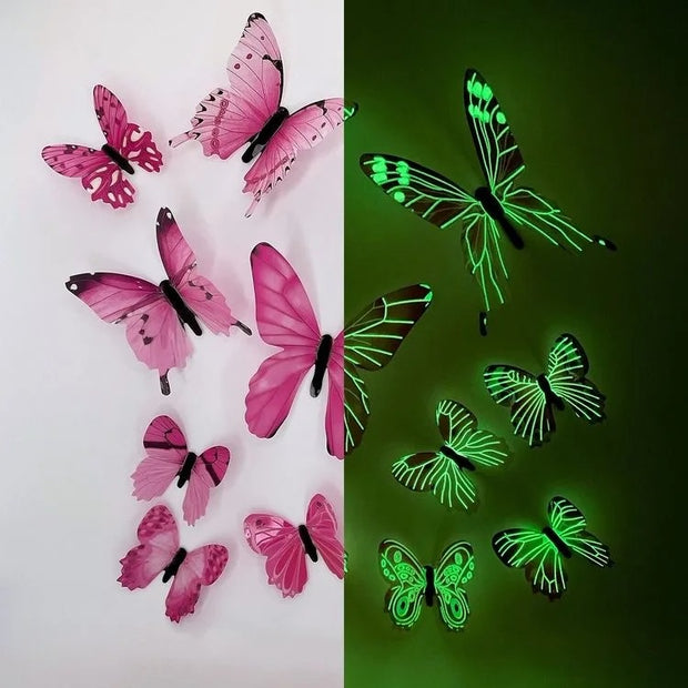 3D Luminous Butterfly Wall Stickers (12Pcs)