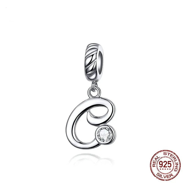 925 Sterling Silver Alphabet Pendant