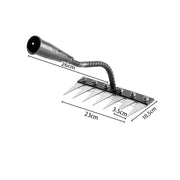 Iron Gardening Hoe Weeding Rake - Multi-Teeth Farm Tool - Soil Loosening Harrow