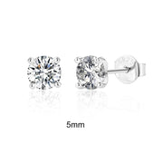 Luxe D Moissanite Studs: 0.5-1.2CT, 925 Silver