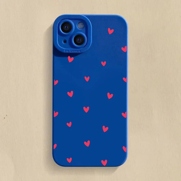 Black Love Heart iPhone Case - Shockproof Silicone Cover