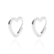 silver Heart Stud Earrings