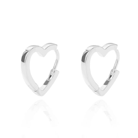 silver Heart Stud Earrings