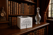 Upscale study with mahogany bookshelf