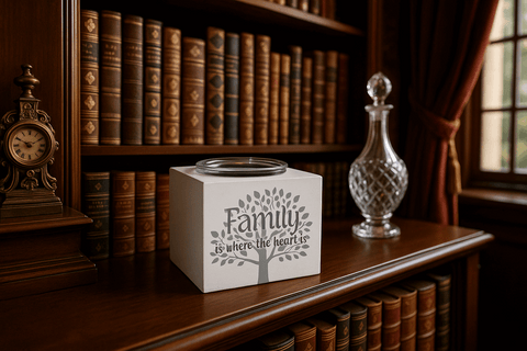 Upscale study with mahogany bookshelf