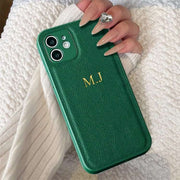 Personalized Leather iPhone Case - Custom Initials & Name Cover