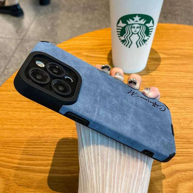 Personalized Luxury Lambskin Leather Shockproof Case for iPhone