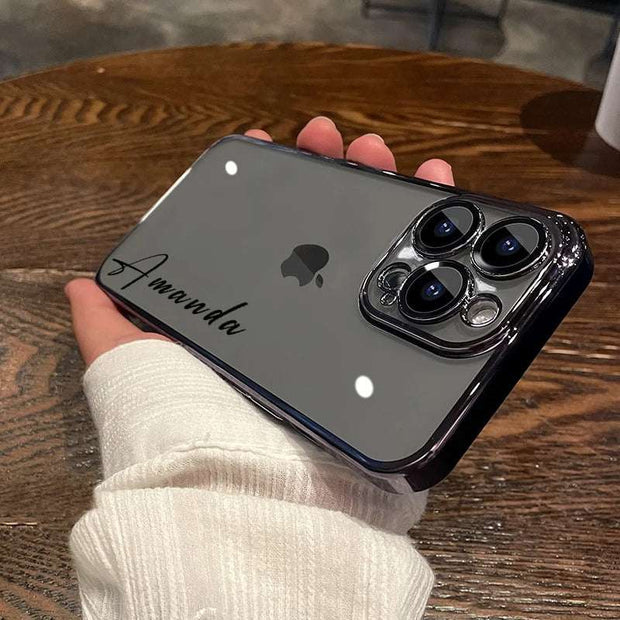 Personalized Name Plating Clear Case for iPhone