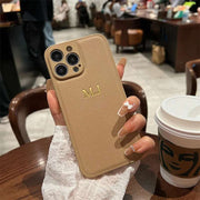 Personalized Leather iPhone Case - Custom Initials & Name Cover