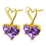 Heart Stone Stud Earrings"