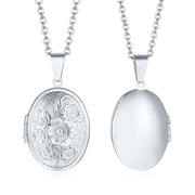 Monogram Floral Oval Heart Locket